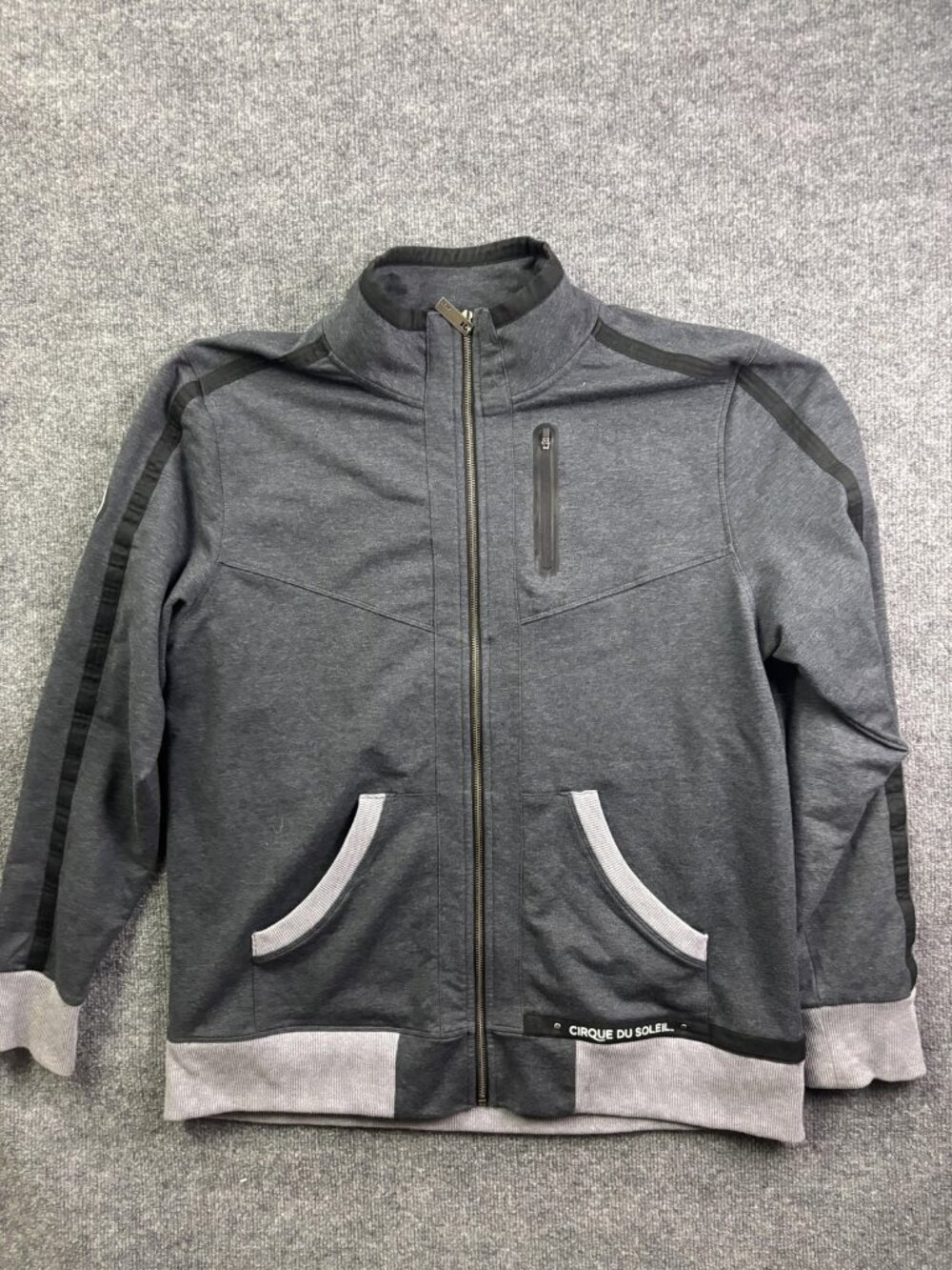 Cirque Du Soleil Sweatshirt Mens 2XL‎ Gray Full Zip Fleece Graphic Logo